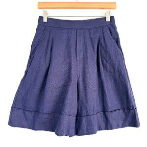 UNITED COLORS OF BENETTON Pure Linen Coastal Preppy Wide Cuff High Rise Shorts S